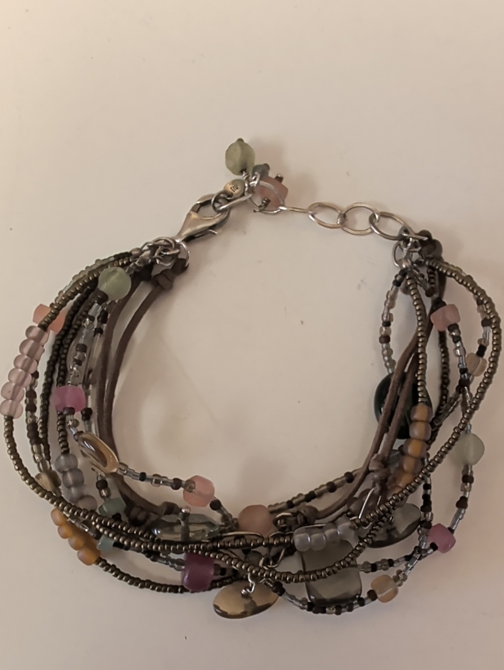 Beautiful, Silpada 925 Sterling Silver Multi-Color Chalcedony  Bracelet. B2090